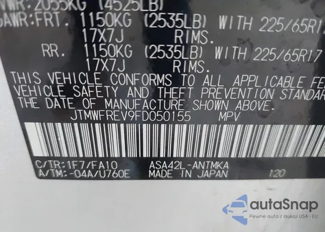 2015 Toyota Rav4 Xle из США, поврежденный, VIN JTMWFREV9FD050155